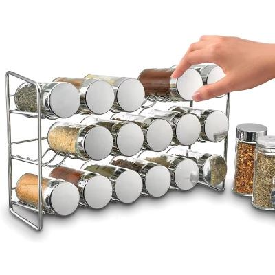 Cina Metal Wire Countertop Spice Rack Wall Mount Countertop 4 Tiers Spice Jar Rack Spice Rack Organizer for Kitchen Counterto in vendita