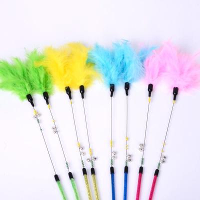 China Viable Cat Application Feather Puzzle Cat Toy Cat Puzzle Stick Toy for sale