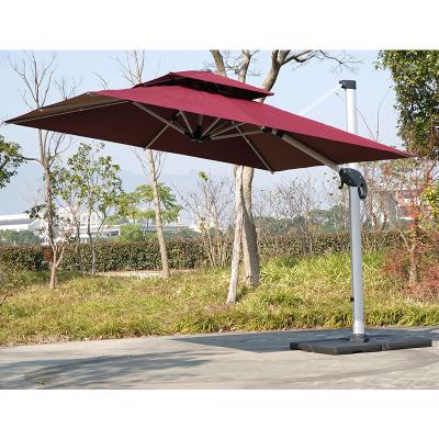 China 360 Degree Rotating Cast Steel Umbrella Base Fashion Outdoor Umbrellas Big Size Aluminum Outdoor Garden Umbrella for sale