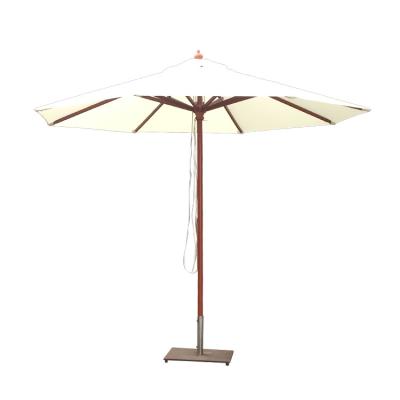 China Factory 3 Meter Modern Custom High End Outdoor Hotel Garden Beach Wooden Umbrella for sale