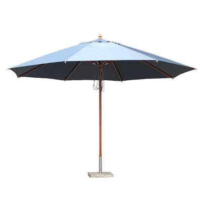 China Modern Factory Custom 4 Meter 4m Tall Outdoor Wooden Wind Umbrellas With Heavy Base for sale