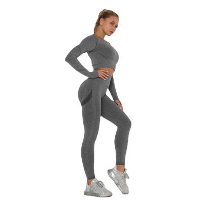 China Breathable Yoga Suit Set Quick Dry Yoga Two Piece Set Women Jogging Sports Set Tight Fit Seamless Women Fitness Tights 2022 New Arrival for sale