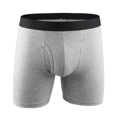 China Pure Cotton Men's Antibacterial Men's Underwear Lengthened Sports Underwear Lengthened Pure Cotton Open-Cup Cotton Boxer Classic Solid Briefs for sale