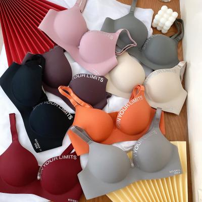 China One-Piece No Trace British Letter Explosive Bra Solid Color Wholesale Popular Lift Up Seamless Bra Woman Bras And Brief Sets for sale