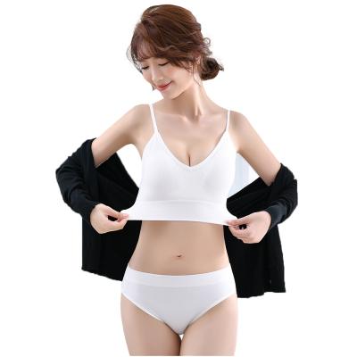 China 2022 Beautiful Girls Bra Thong Underwear Chest QUICK DRY Wrap Vest Comfy Underwear Bra Set For Women Bra And Brief Sets for sale