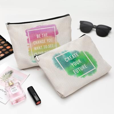 China Wholesale Plain Reusable Eco Friendly Organic Travel Cotton Blank Cotton Makeup Bag Cosmetic Pouch With Custom Logo for sale