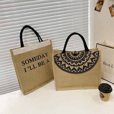 China Eco Friendly Wholesale Tote Luxury Woman Bag Handbags Shopping Hemp Custom Bag Printing With Logos for sale