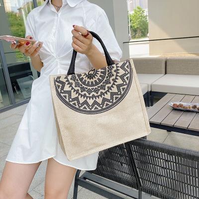 China Designer Ladies Handbags Hemp Tote Bag Custom Shopping Paper Eco Friendly Hemp Bag With Logo for sale