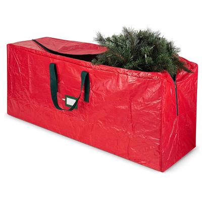 China Amazon Folding Warm Heavy Duty Cloth Tote Christmas Tree Container Uprigh Zipper Storage Red Organizer Gift Bag Large for sale