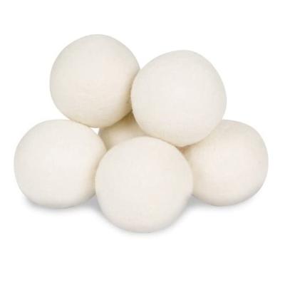 China 2021 New Arrivals Eco Friendly Natural Fabric 7cm Laundry Organic Wool Dryer Balls With Cotton Bag for sale