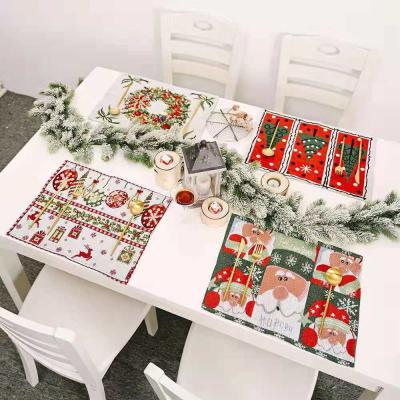 China 100% Eco-friendly Christmas Place Mats Set Christmas Decorations Place Mats For Dining Table for sale