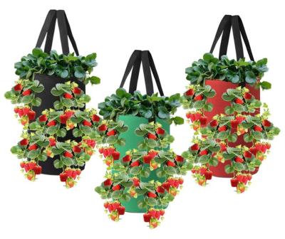 China China Good Quality Breathable Fabric Strawberry Plant Breathable Hanging Grow Bags for sale