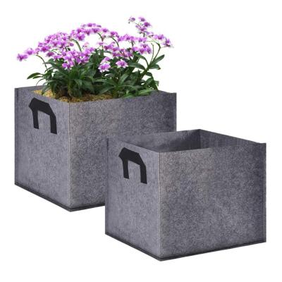 China Durable Plant Bags Durable Square 3/5/7/10/20 Gallon Aeration Fabric Nonwoven Pots Grow Bag With Handles for sale