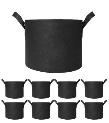 China Breathable Woven 2 3 5 7 10 Gallon Flower Pot Plant Bag Gallon Container Plant Nursery Grow Bags With Extended Handle for sale