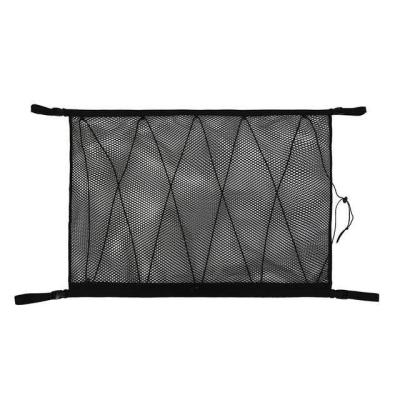 China Universal Car Ceiling Cargo Net Pocket Drawstring Design Car Interior Roof Mesh Organizer Upgrade Ceiling Cargo Net Pocket with Double-Layer and Seat Hook Cord for sale