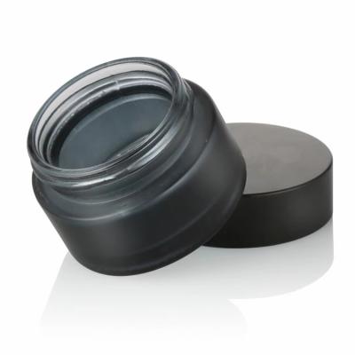 China new product beauty 50g clear frosted glass cosmetic cream jar with black aluminum cap wholesale alibaba for sale