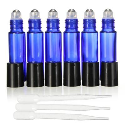 China Blue Cosmetic Roller On Bottle With Steel Ball Essential Oil For Personal Care for sale