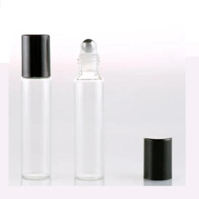 중국 10ml Portable Clear Empty Refillable Frosting Glass Container Roll-On Bottle For Essential Oil Perfume With Plastic Cap 판매용