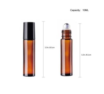 China Empty Glass Roll-On Bottles Quality Amber Black For Skin Care Essential Oil for sale