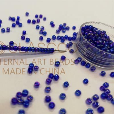 China 100g Factory Price 2MM Red AB Color Round Mini Opaque Glass Beads As Color Chart for sale