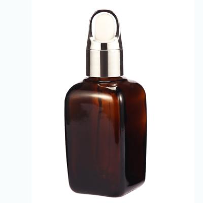 China 20ml 30ml 50ml Empty Black Dropper Glass Bottle Square Glass Essential Oil Dropper Bottles for sale