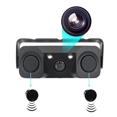 China Car Reversing Assist Schemes Smart 3 in 1 Car Rear Parking Sensor Camera Parking Radar and Reversing Camera Backup Camera for sale