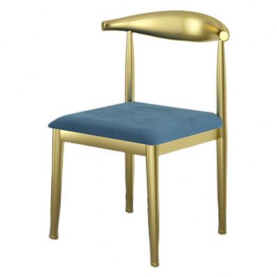 China Wholesale Nordic luxury vanity chair dinner chair dining room furniture fashion iron golden leisure durable durable dining chair for sale