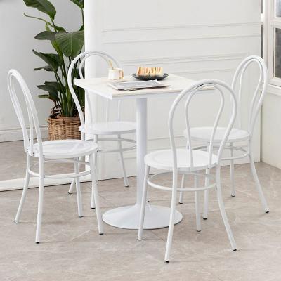 China Aegean home dining chair simple durable nordic modern fashion cafe restaurant furniture home dinner chair pure white iron dining chair for sale