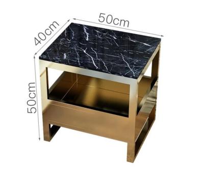 China (Others) 2021 new metal light luxury marble desk frame adjustable modern nightstands for bedroom luxury hotel home furniture for sale