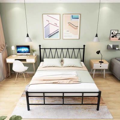 China Cheap iron metal cover removable home furniture high price iron portable folding single or double bed for sale