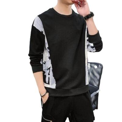 China Anti-wrinkle 2022 summer round neck sweater men's new contrast color spring and autumn casual students with sports men's sweater jacket for sale