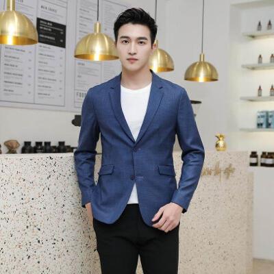 China China Best Quality Blue Slim Casual Man Suit Set Anti-Shrink Mens Formal Wear for sale