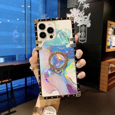 China Diamond Glitter Bee Shockproof Flash Bling Leather Square Phone Case For Samsung PLUS Luxury Phone Case For iphone 11 pro xs xr 12 pro max for sale