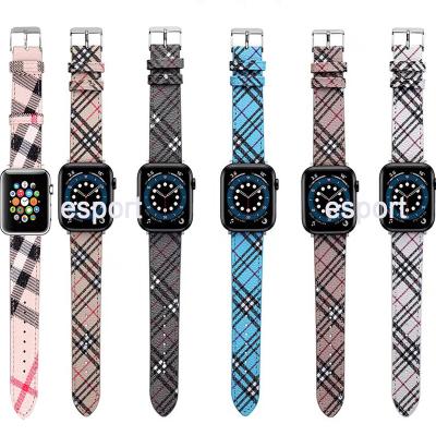 China Vintage Luxury Elegant Black Leather Black White Designer Strap iwatch Designer Fashion Charm Fashion Charm Custom Smart Watch Band Strap 3840/42/44 mm For Leather Luxury Smart Watch Band apple for iwatch 6 7 for sale