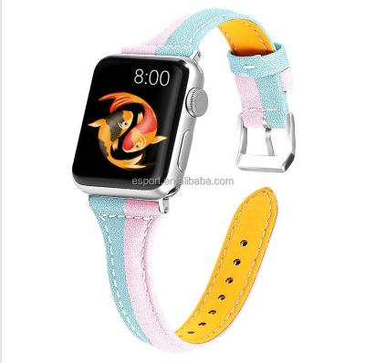 China Girly Genuine Leather Women Watch Band Series 5 4 3 2 1 Sport Loop Band For Apple, Genuine Leather Band Watchband For iwatch for sale