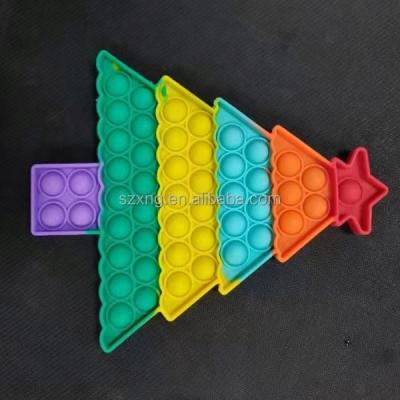 China Silicone Pop Push Toy Funny Educational Toy Luminous Glow In The Night Hat Rainbow Christmas Tree Pop Push Pop Gift Toys Push Pop Push Pop Bubble Wiggle children sensory toy of fidgety person for sale