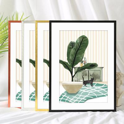 China Simplicity Specification Aluminum Alloy Picture Frame Modern Multiple Simple Poster Table Metal Puzzle Narrow Edge Frame for sale