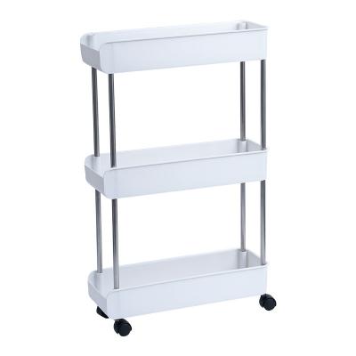 China Sustainable Flexible And Mobile Toilet Kitchen Utensils Gap Storage Rack Draining With Wheels Floor Multi-Layer Storage Rack for sale