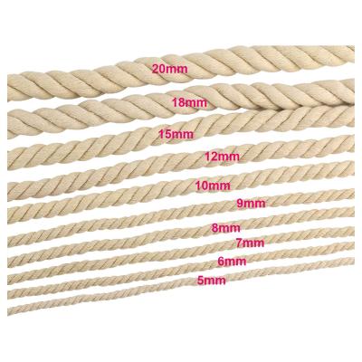 China Didamao Cotton Macrame Rope Wall Hanging Nature Color Viable Braid Twisted Rope Cotton Rope for sale