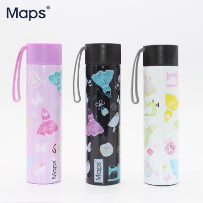 China Sustainable Easy To Carry Double Wall Vacuum Insulated Stainless Steel Water Bottle With Rubber Handle for sale