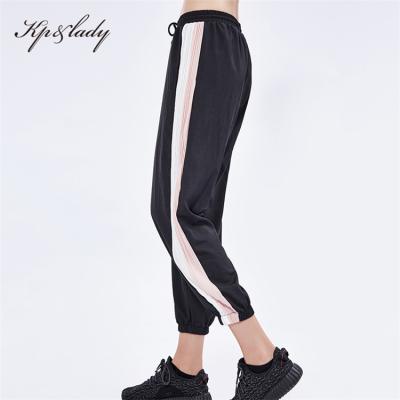 China Anti-Wrinkle Women Casual Loose Elastic Waist Exercise Pants Women Sport Loose Solid Color Sweatpants Trousers for sale