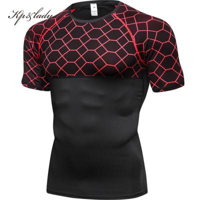 China Wholesale high elastic QUICK DRY T-shirts logo sports t-shirts designs tight printing custom sports use hoodie T-shirt for men for sale