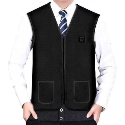 China Antibacterial Thermal Heated Vest Warm And Safemen Winter Heating Neoprene Black Heating Vest for sale