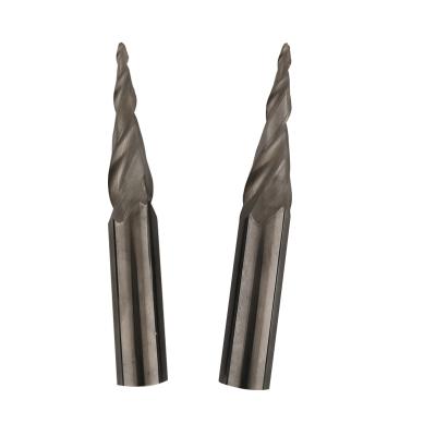 China Custom Carbide Long Metal Drilling Sprial Neck Taper Ball Nose End Mill Cutter for sale