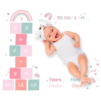 China PORTABLE Hot Selling Baby Milestone Organic Bamboo Cotton Baby Monthly Blanket for sale