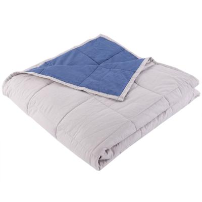 China Hot Sale Anti-pilling Customized Color 300TC 15/20/25 Pound Weighted Cotton Sensory Two Tone Blanket For Adults for sale