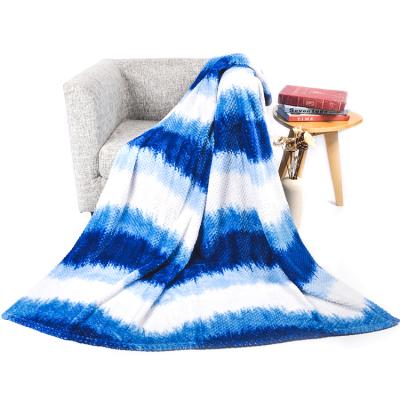 China High Quality Knitted Super Soft 100% Polyester Ombre Jacquard Flannel Fleece Anti-pilling Blanket for sale