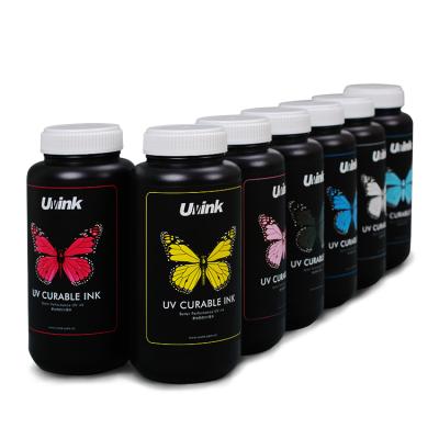 China Excellent Adhesion Uvink Led Ink DX5 Phone Case UV Ink 500ML/Bottle UV Ink For Epson DX5 DX7 Printer for sale