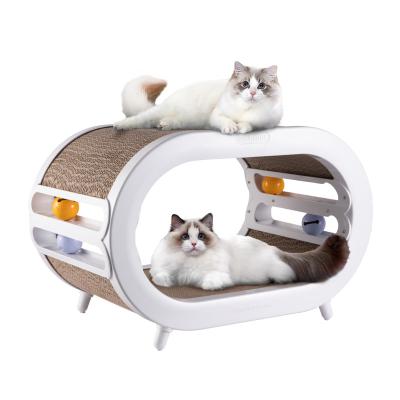 China Large Space Viable Luxury ABS + Corrugated Cat Scratcher House for sale