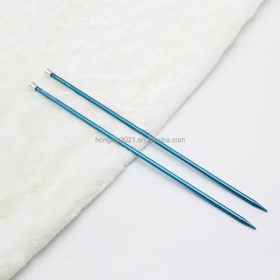 China Hand Weaving 2PCS/pair 5.75mm Aluminum Alloy Handle High Quality Colorful Knitting Needle Tool Sweater Single Needle for sale